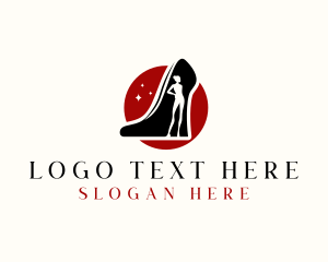 Stiletto - Female High Heel Shoe logo design