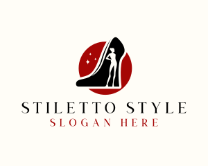 Female High Heel Shoe logo design