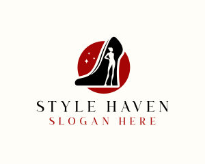 Shoe - Female High Heel Shoe logo design