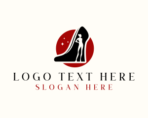 Peep Toe - Female High Heel Shoe logo design