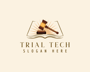 Trial - Justice Gavel Book logo design