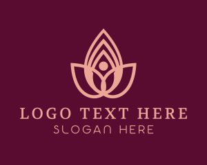 Therapy - Lotus Flower Yoga logo design