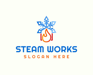 Snowflake House Ventilation logo design