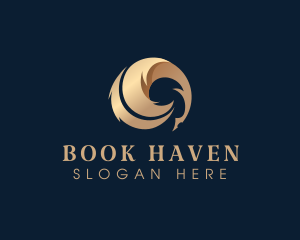 Bookstore - Quill Feather Author logo design