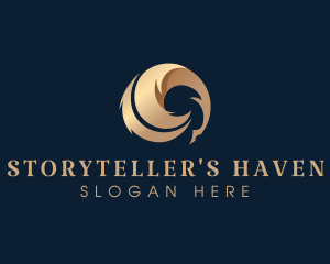 Novelist - Quill Feather Author logo design