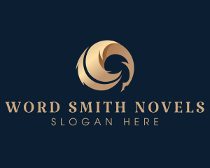 Novelist - Quill Feather Author logo design