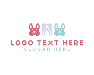 Pediatric - Dental Bunny Teeth logo design