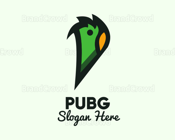 Green Parrot Letter P Logo