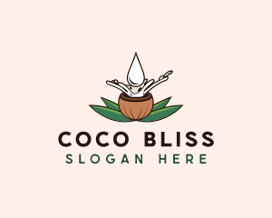 Coconut - Natural Coconut Oil logo design