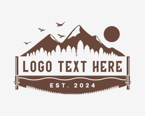 Lumberjack - Forest Saw Blade Cutter logo design