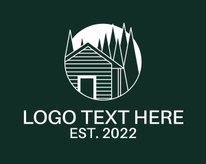 Cabin - Campsite Nature Woods logo design