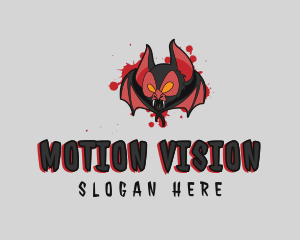 Scary - Bloody Vampire Bat logo design