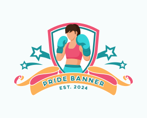 Female Boxer Athlete logo design