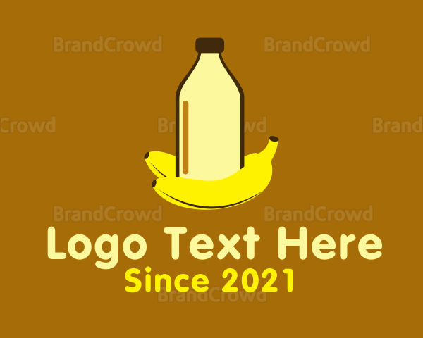 Banana Milk Bottle Logo