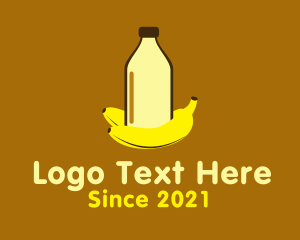 Dairy - Banana Milk Bottle logo design