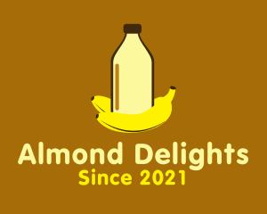 Banana Milk Bottle  logo design