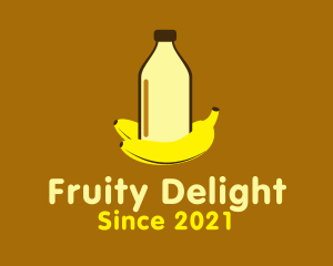 Banana Milk Bottle  logo design