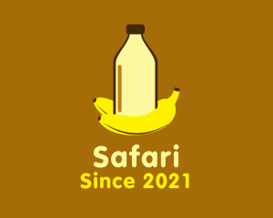 Vegan - Banana Milk Bottle logo design