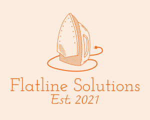 Flat Iron Line Art logo design