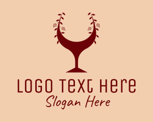 Ladies Drink - Red Wine Glass Bar logo design