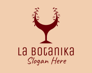 Ladies Drink - Red Wine Glass Bar logo design