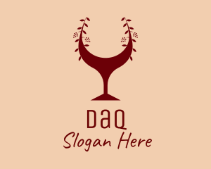 Luxurious - Red Wine Glass Bar logo design