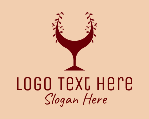 Winery - Red Wine Glass Bar logo design