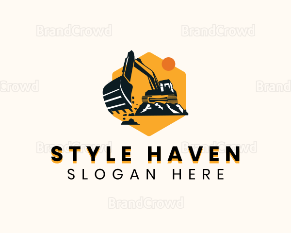 Industrial Excavator Machine Logo