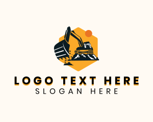 Digging - Industrial Excavator Machine logo design