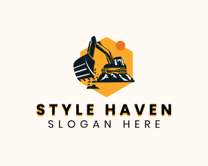 Industrial Excavator Machine Logo