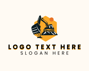 Quarry - Industrial Excavator Machine logo design