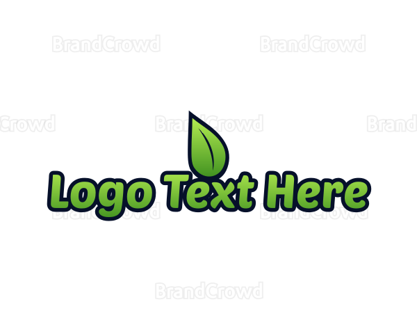 Cartoon Leaf Garden Logo