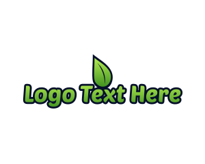 Green Leaf - Cartoon Leaf Garden logo design