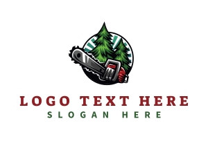 Logging - Chainsaw Pine Tree logo design