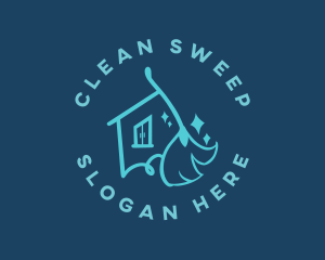 House Cleaning Broom logo design