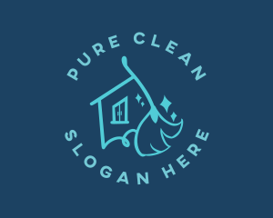 House Cleaning Broom logo design