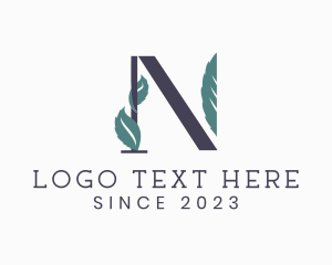 Botanical - Leaf Boutique Letter N logo design