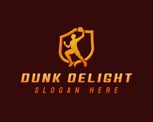 Dunk - Basketball Player Athlete logo design