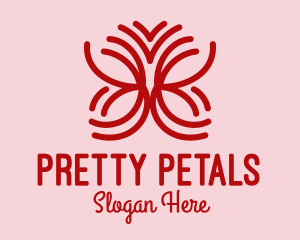 Red Petal Butterfly logo design