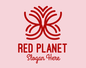 Red Petal Butterfly logo design