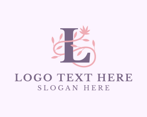 Beauty Salon - Floral Spa Letter L logo design
