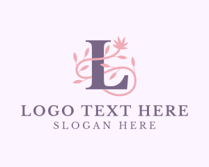 Hairdresser - Floral Spa Letter L logo design