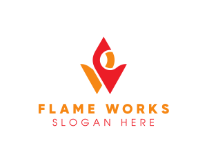 Flame - Burning Flame Letter W logo design