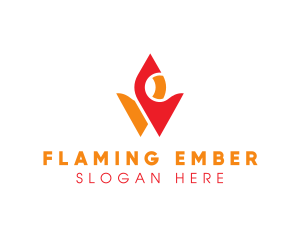 Burning - Burning Flame Letter W logo design