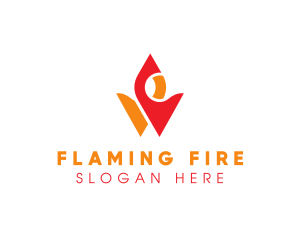 Flaming - Burning Flame Letter W logo design