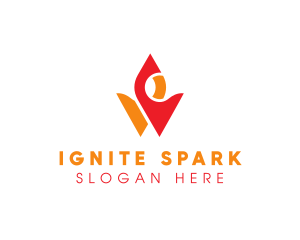 Spark - Burning Flame Letter W logo design