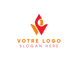 Burning Flame Letter W logo design