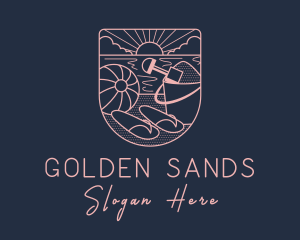 Sand - Beach Sand Bucket Resort logo design