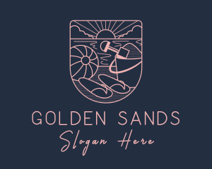 Beach Sand Bucket Resort logo design