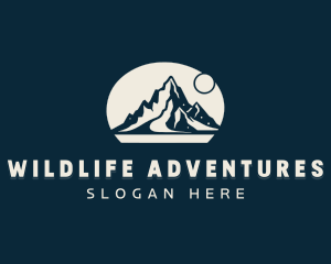 Mountain Hiking Trekking logo design